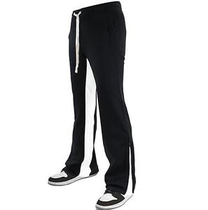 Nouveau design de pantalon évasé personnalisé à rayures et longs avec cordon de serrage pantalon de survêtement baggy empilé de couleur rouge - Product Image 6