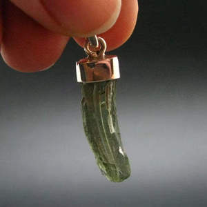 Pendentif Moldavite fait main en argent Sterling véritable pierre de Tektite tchèque Style Vintage bijoux spirituels - Product Image 6