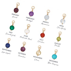 Petite pierre de naissance breloque 3mm pierre ronde à facettes, collier pendentif en pierre précieuse plaqué argent fait main pour la fabrication de bijoux - Product Image 2