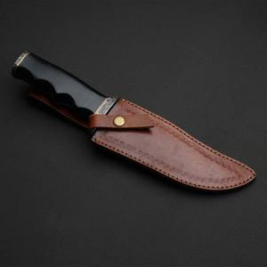 Couteau Bowie fait main lame en acier damas Camping couteaux de survie avec gaine en cuir - Product Image 5