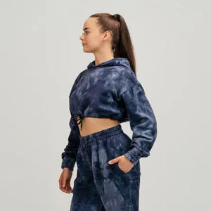 Luxe surdimensionné lavage à l'acide polaire sweat XS taille pull avec capuche personnalisé en détresse haut court Vintage hiver à capuche femmes - Product Image 5