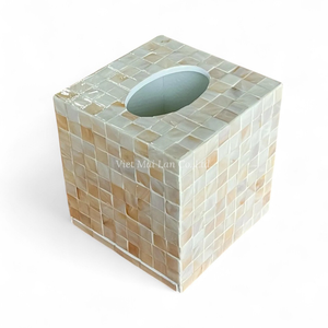 Caja de Pañuelos de Lujo con Incrustaciones de Nácar, Decoración Artesanal para el Hogar o Hoteles - Product Image 2