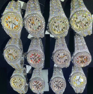 Montre en diamant moissanite glacée en gros, prix direct d'usine, style hip-hop, montre de fiançailles - Product Image 2