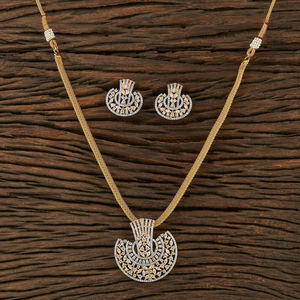 Ensemble de pendentifs en diamant CZ américain 2 tons plaqués, bijoux de mode en inde, vente en gros, 421127 - Product Image 1