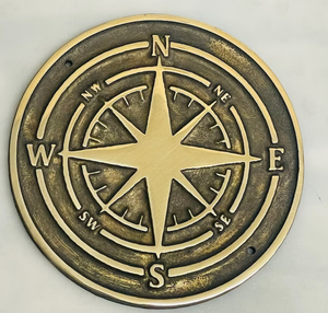 Cadeau d'anniversaire de boussole de mur de jardin en bronze doré, cadeaux de mari, cadeau de couples, cadeaux de Noël - Product Image 1