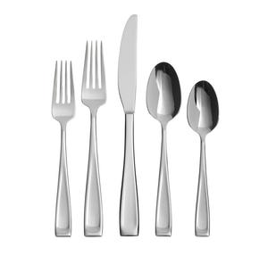 Ensemble de couverts de conception indienne de 5 pièces en acier inoxydable argenté, ensemble de couverts modernes et élégants pour les restaurants et les maisons - Product Image 1