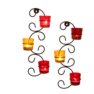 Bougeoir en métal à suspendre au mur Bougeoir en verre pour la décoration de la maison pour la saison de Noël - Product Image 2