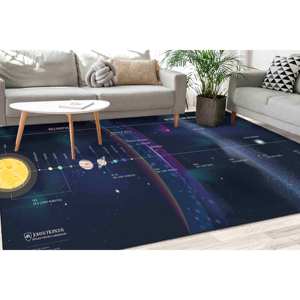 Tapis sur le thème du système solaire, tapis imprimés planètes et espace, tapis en chenille - Product Image 4