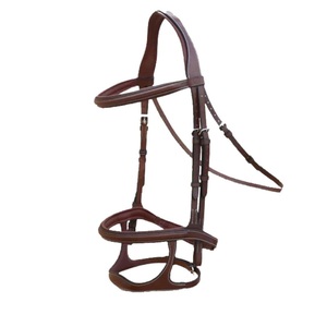 Bride à double nez Bride multifonctionnelle Style occidental Bride à dos de cheval en cuir fini mat Fournitures équestres - Product Image 1