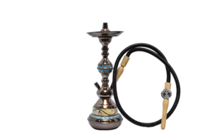 Authentique chicha égyptienne artisanale Khalil Mamoon, mini mosaïque en bronze, avec tuyau (51 cm) - Product Image 2