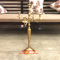 Candélabre de style minimaliste en aluminium moulé plaqué or de luxe, porte-bougie pour décoration de Noël et de la maison