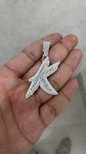 Best Quality Initial K Letter Personalized Pendant, Moissanite Baguette Font Hip Hop Custom <b>Name</b> <b>Necklace</b>, Iced Out Pendant - Product Image 2