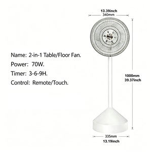 70W Smart Tower <b>Fan</b> <b>with</b> <b>Remote</b> Control 3-Speed Settings 3/6/9H Timer LED Light Adjustable Height - Product Image 2