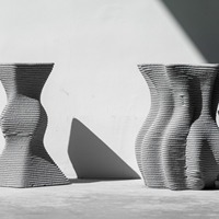 Pot de fleur rond imprimé 3D, plante géométrique, jardin extérieur, vente en gros