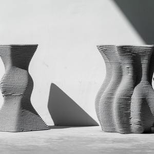 Pot de fleur rond imprimé 3D, plante géométrique, jardin extérieur, vente en gros - Product Image 4