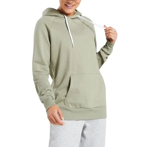 Sudadera con Capucha Oversize de Algodón para Mujer, Estilo Urbano, con Logo Personalizado Estampado en Relieve, Sudadera Casual con Capucha y Mangas Raglán - Product Image 1