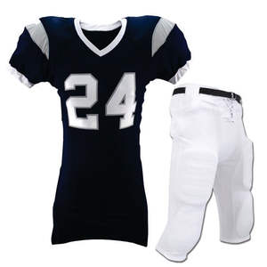Uniforme de fútbol americano azul y blanco de alta calidad, tela ligera, para uso deportivo OEM el mejor servicio, talla grande disponible - Product Image 1