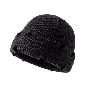 Vente chaude de haute qualité en détresse laine bonnets chapeau pour hommes Jacquard extérieur utilisation hiver chaud bonnets chapeau - Product Image 3