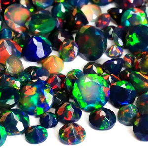 Đen Opal mặt cắt viên đạn đa lửa Opal đá quý bán buôn rất nhiều cao cấp Opal để bán - Product Image 1