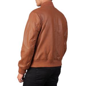 Chaqueta de cuero de moda para hombre, superventas, nueva colección, manga larga, material puro, con cremallera - Product Image 5