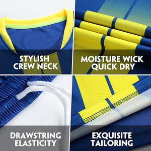 Maillots et shorts de football personnalisés respirants et imprimés pour équipes adultes – Logo, nom et numéro personnalisés – Séchage rapide, antibactérien - Product Image 2