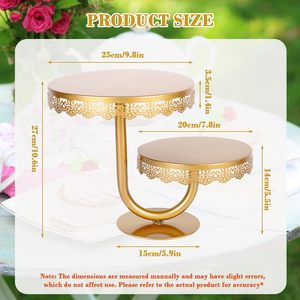 Ensemble de supports à gâteaux en métal pour les cérémonies de présentation, offrant un accès fluide à chaque section de desserts pour les invités - Product Image 2
