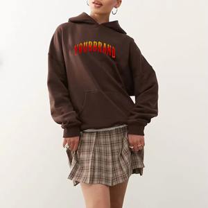 Sweat à capuche long et ample pour femme, en velours, confortable, pour tous les jours, style streetwear, haut confortable, logo sur le devant - Product Image 5