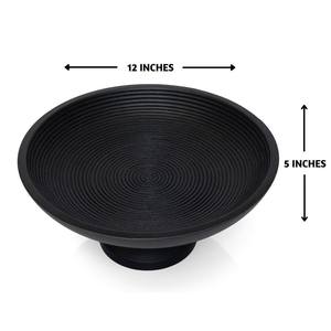 Bol de service rond en bois finition naturelle bol à salade et bol à fruits de conception classique pour vaisselle faite à la main personnalisée - Product Image 5