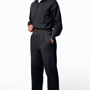 Sudadera con capucha para mujer, corta, con cremallera completa, acabado lavado, 65% algodón, 35% poliéster, color gris oscuro, transpirable - Product Image 6