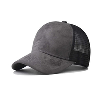 Gorras Trucker de Malla Personalizadas al por Mayor OEM con Parche de Cuero y Logotipo, Gorras Trucker de Malla de 6 Paneles con Bordado y Estampado Personalizados