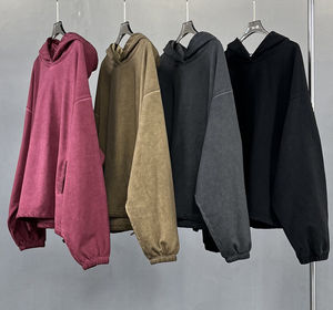 เสื้อฮู้ดกันน้ำของผู้ชาย, เสื้อมีฮู้ดโอเวอร์ไซส์ไซส์ล้างได้กรดเสื้อมีฮู้ดไหล่ปล่อย - Product Image 3