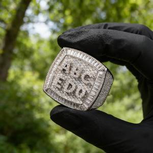 Hip Hop Iced Out 925 Sterling <b>Silver</b> Moissanite Diamond <b>Ring</b> For <b>Men</b> Wear Luxurious Fashion Statement Gift <b>Ring</b> - Product Image 2