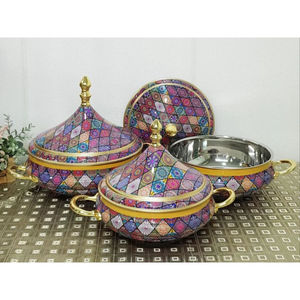 Casserole à dessert vintage en acier inoxydable Plat de casserole de service de nourriture de table de la plus grande qualité au prix le plus bas - Product Image 4