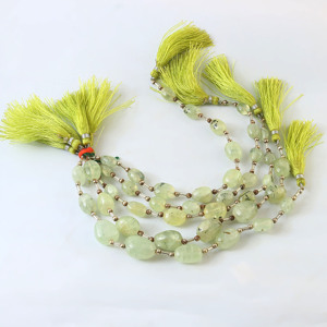 Perles lisses de préhnite naturelle, de 7x9mm à 12x17mm, perles de pierre précieuse préhnite verte, brin de 8 pouces, pour la fabrication de bijoux, vente en gros - Product Image 2