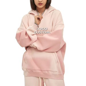 Nouveau 400gsm Spray Dyed Color Womens Hoodies Fashion Casual Washed Distress Loose Fit Women's Causal Hoodies - Product Image 3