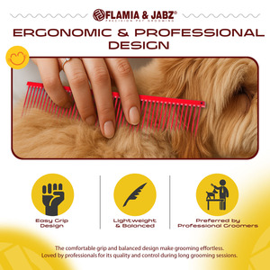 Peigne de toilettage pour animaux de compagnie en acier inoxydable en gros |   Outil professionnel de démêlage des poils de chien et de chat pour salon et usage domestique - Product Image 6