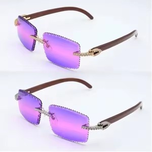 Gafas de Sol Sin Montura Negras, Estilo Hip Hop para Raperos, Gafas de Lujo Personalizadas con Moissanita - Product Image 4