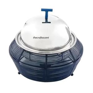 Vente chaude Design Moderne Martelé Blanc Enduit À La Main Casserole Serveur De Nourriture Ou Réchauffeur De Nourriture En Acier & Hotpot Avec Couvercle Pour Les Hôtels - Product Image 4