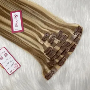 सीधे बाल क्लिप टेप बाल विस्तार मिश्रण में पियानो रंग # 5Q और # 60C वियतनामी मानव बाल छल्ली गठबंधन wholesales मूल्य सूची