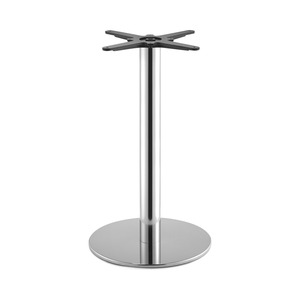 Round <b>Table</b> Base H73cm, Cast Iron Foot, Steel Column, Painted or Stainless Steel/Brass-Effect Finish, Restaurant Bar <b>Tables</b> - Product Image 1