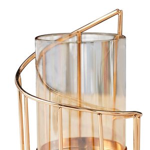 Nordique Métal Fer Pilier Bougeoir Ensemble 3 Carré Or Brillant Finition Verre Votive Cadre Antique Bol Durable Maison - Product Image 2