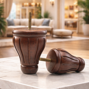 Pied de meuble conique en bois massif pour canapé, table, lit, finition marron, fabrication OEM, vente en gros d'usine - Product Image 2