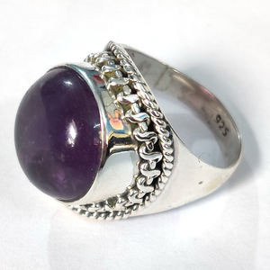 Aspecto impresionante Piedra de amatista grande Anillos hechos a mano de Plata de Ley 925 Fabricante mayorista de anillos de piedras preciosas de plata étnica - Product Image 6