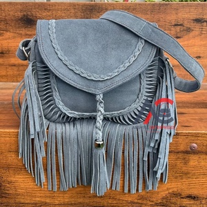 Venta al por mayor de lujo de cuero genuino de gamuza señoras flecos bandolera para las mujeres de marca grandes bolsos de diseño de moda - Product Image 1