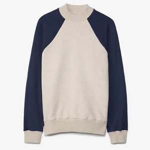 T-shirt à manches longues et col montant pour femmes-Top décontracté en coton mélangé extensible - Product Image 4