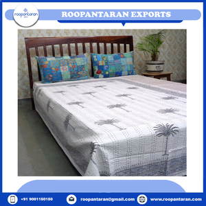 100% algodón Kantha tiro edredón hecho a mano bloque impreso bordado elegante hogar decorativo doble manta venta limitada - Product Image 2