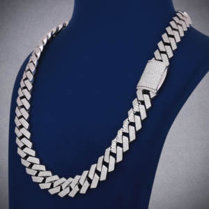 Nuevo estilo 925 Plata 24mm collar de cadena cubana redonda Iced Out Hip Hop joyería cadena de eslabones cubanos moissanite joyería - Product Image 6