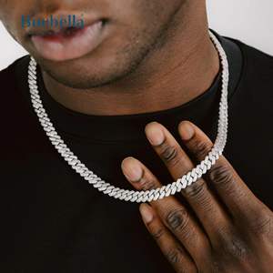Venta caliente 8MM Moissanite Collar de cadena de eslabones cubanos Hombres Hip Hop Iced Out Vvs Diamante 925 Plata Cubano sin cuello - Product Image 2