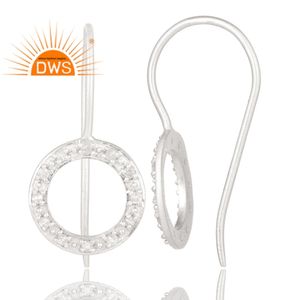 Boucles d'oreilles pendantes en argent sterling fin avec topaze blanche naturelle, fournisseur de bijoux personnalisés, meilleures ventes - Product Image 3