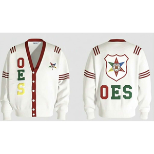 Pull cardigan varsity personnalisé OES |   Veste de l'Ordre de l'Étoile de l'Orient |   Pull en tricot à boutons - Product Image 4